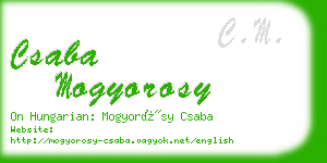 csaba mogyorosy business card